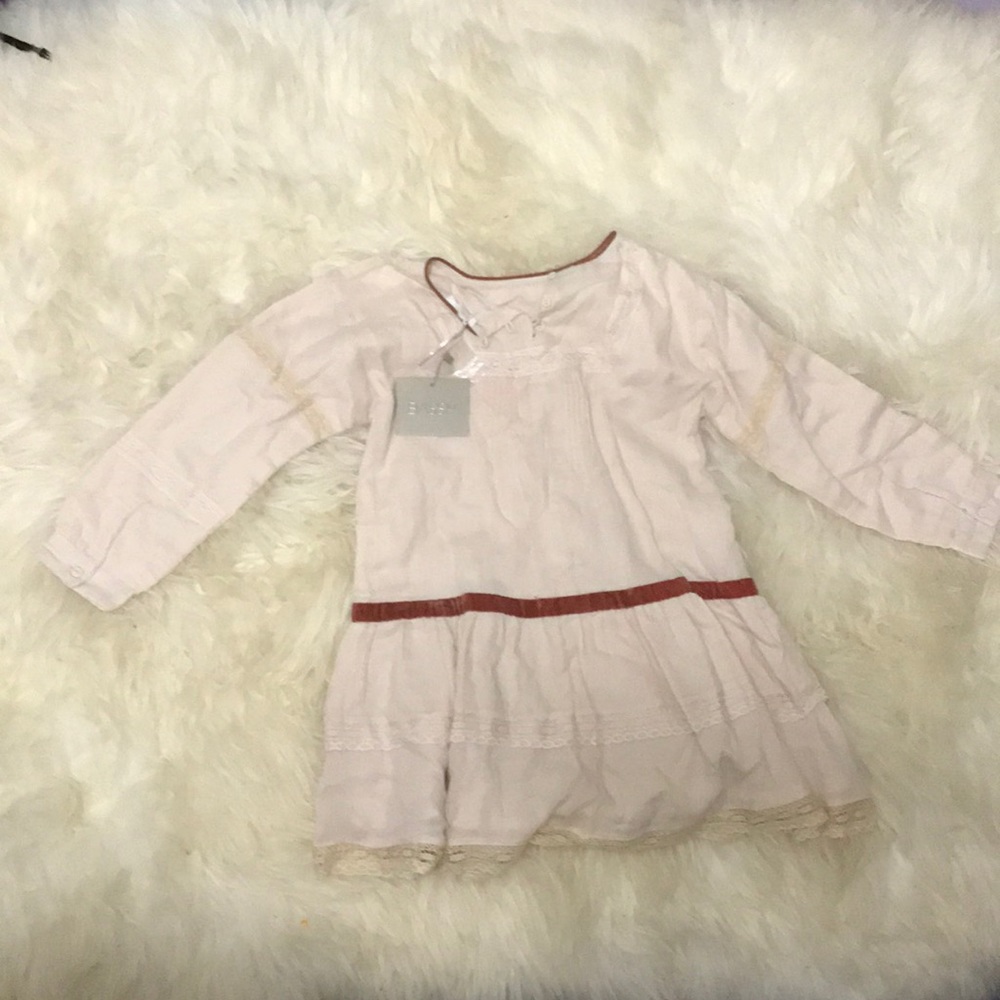 Bass10 girl coral lined lace tunic sz 8 nwt
